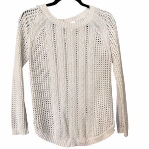 JEANNE PIERRE white Cable Knit Sweater Sz M